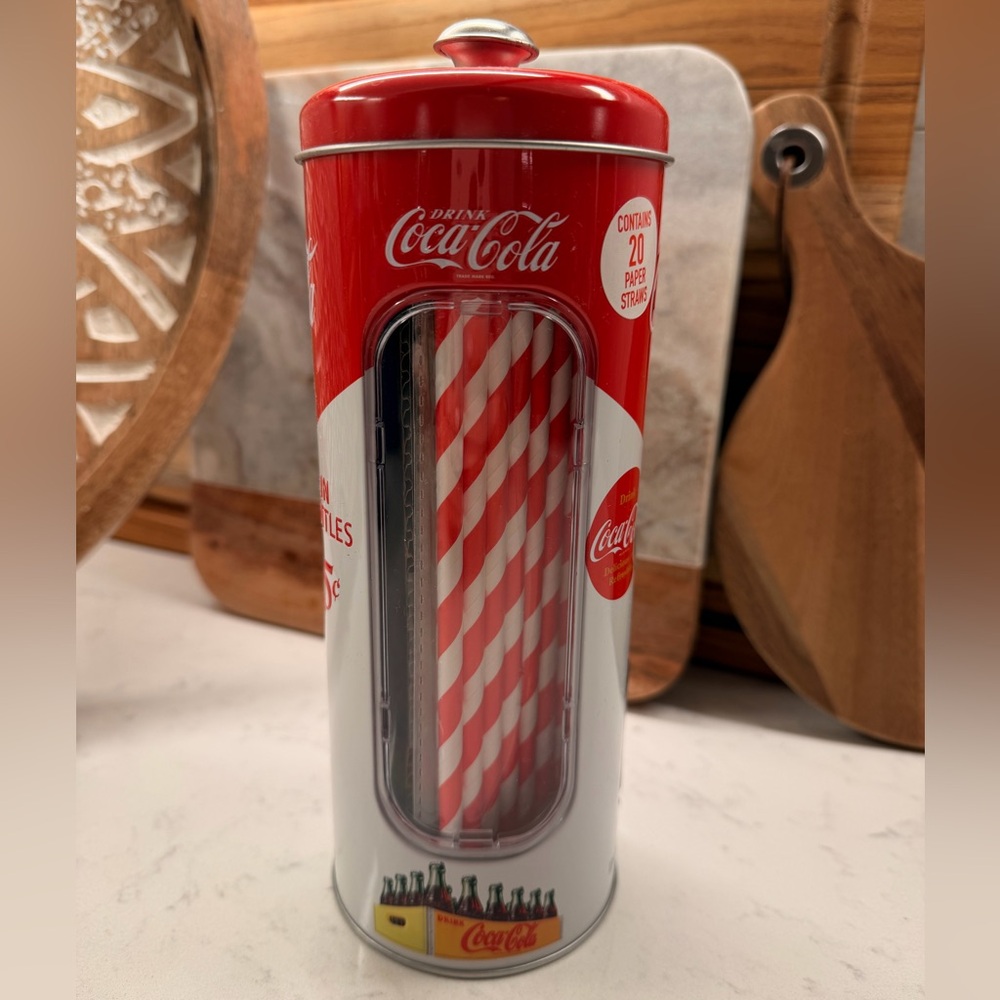 Coca-Cola Red and White Straw Holder - Picture 2 of 4